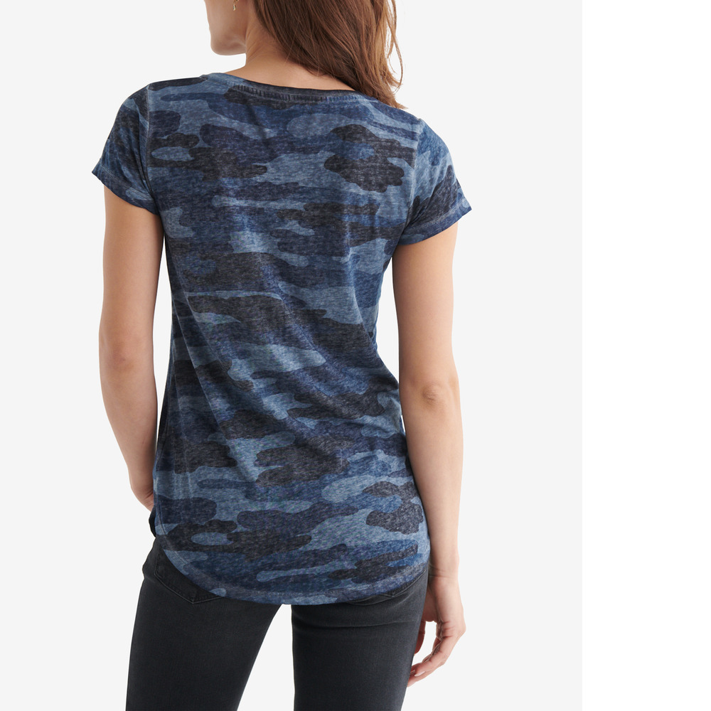 Lucky Brand V-Neck Camo Tee - Blue Multi - Picture 2 of 4